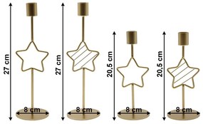 Kovový svietnik (4 ks) Tonil - zlatá