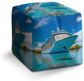 Sablio Taburet Cube Luxusná výletná loď v tropickom raji: 40x40x40 cm