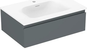 Mexen Orio, kúpeľňová skrinka 70 cm s umývadlom Vela, 1 zásuvka, grafitová matná/biela matná, 91A10-07023-1-BF66-W23M01