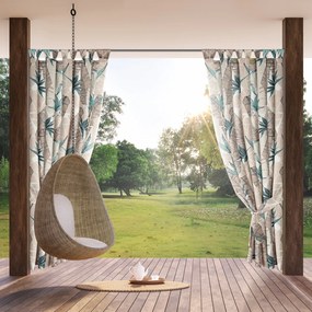 ZÁHRADNÝ VODEODOLNÝ ZÁVES NA PÚTKACH GARDEN 155X240 CM LISTY