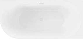Mexen Mia, voľne stojaca rohová vaňa pravá 160 x 80 cm, biela, biely prepad, 52691608000P-20