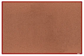 Korková nástenka boardOK v hliníkovom ráme, 1800 x 1200 mm, červený rám