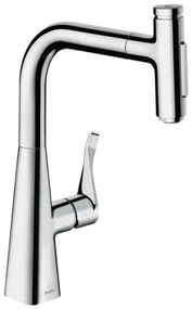 Hansgrohe Metris Select M71, kuchynská páková batéria s vyťahovacou sprškou, chrómová, HAN-73822000