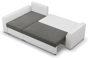 Rohová rozkladacia sedačka LUGO tmavosivá / biela