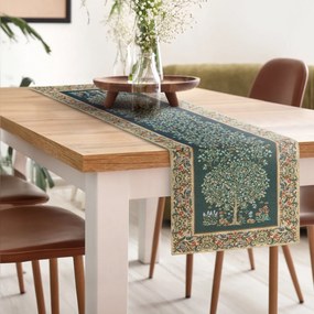 GOBELÍNOVÝ BEHÚŇ NA STÔL FESTIVE VERDE 45X140 CM VZOROVANÝ