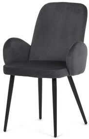Autronic BONTEC Jedálenská stolička, šedá, zamatová látka, DCL-X7129 GREY2 Farba: Šedá