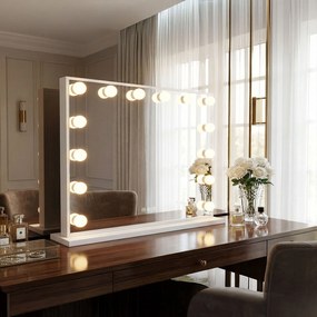 Rea Hollywood, LED zrkadlo 80x60, biela, HOM-12013