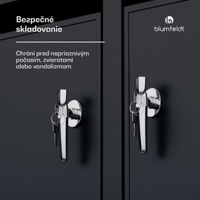 Blumfeldt BinSafe, box na odpadky, 2 odpadkové koše, 240 l, uzamykateľný, pozinkovaná oceľ odolná voči poveternostným vplyvom