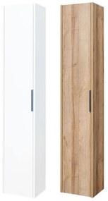 Mereo, Vigo, kúpeľňová skrinka vysoká 170 cm, ľavé alebo pravé otváranie, biela, dub Riviera, MER-CN331 Varianta: Vigo, kúpeľňová skrinka vysoká 170 cm, dub Riviera