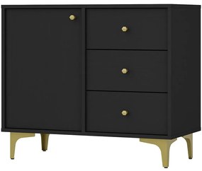 Komoda Tokyo 1 1F 3S čierny grafit 814