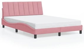 Rám postele s LED svetlami ružový 120x200 cm zamat 3213774