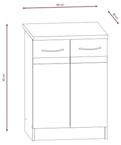 Kuchynská linka VALERIA 240 cm hnedá/dub sonoma