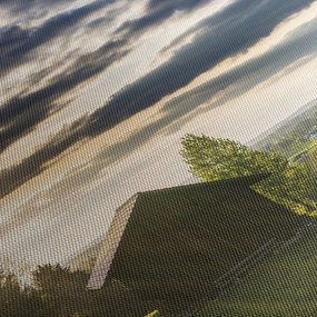Obraz lesnej chaty (120x50 cm)