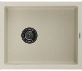 Mexen Pedro granitový jednokomorový drez 560 x 460 mm, Béžová, Sifón Čierna - 6508561000-69-B