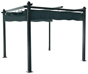 Luxusná pergola s posuvnou strechou, hliník, grafit, PEPY LUX