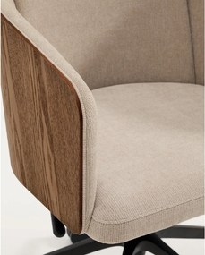 Hnedá čalúnená kancelárska stolička Madai – Kave Home