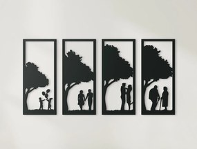 drevko 4-dielny obraz Dozrievanie v láske Rozmer obrazu: 32,5 x 65 cm, Farba dekorácie: Čierna