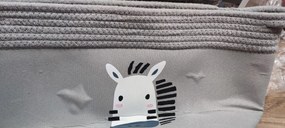 Zeller Present 2. akosť - Textilný úložný vak, vrece, kôš s motívom zebry, s držadlami ZEBRA