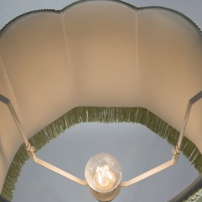 Retro stojaca lampa mosadz s tienidlom Granny zelená 45 cm - Kaso