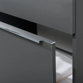 Mereo, Mereo Mailo, kúpeľňová skrinka 121 cm, chróm madlo, Multidecor, Čierna Supermat, MER-CN593SCIPM