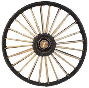 Orientálne stropné svietidlo bambus s čiernou 60 cm - Evalin