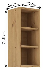 Horný kuchynský regál Meriel 30 G-72 OTW (dub artisan). Vlastná spoľahlivá doprava až k Vám domov. 1034005