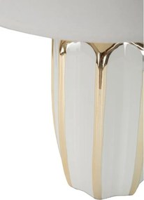 Biela/v zlatej farbe keramická stolová lampa s textilným tienidlom (výška 40,5 cm) Cassy – Mauro Ferretti
