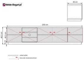 Moderný TV stolík Asha 200 cm - artisan / rivier stone mat