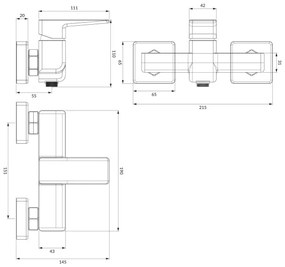 OMNIRES PM7440BL - Sprchová batéria PARMA matná čierna