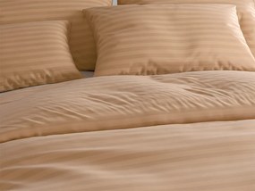 Hotelové obliečky z mikrovlákna JASMINE hnedé - prúžok 2 cm, hotelové vrecko Rozmer obliečky: 70 x 90 cm | 140 x 200 cm