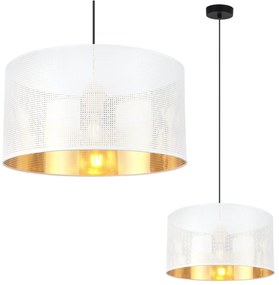 Závesné svietidlo Asti0, 1x biele PVC tienidlo, (fi 35cm), g, b