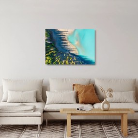 Sklenený obraz - Pohľad na jazero (70x50 cm)