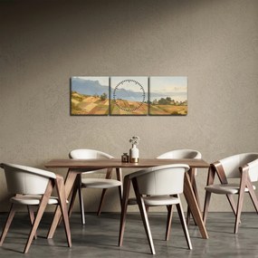 Obraz - Alexandre Calame, Swiss Landscape, reprodukcia (s hodinami) (90x30 cm)