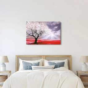 Červený obraz stromu (90x60 cm)
