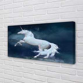 Obraz canvas Unicorn planét sky 125x50 cm