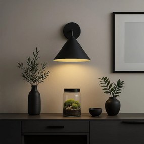 Nástenné svietidlo Capital, 1x čierne kovové tienidlo, (fi 21cm), b