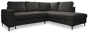Tmavosivá menčestrová rozkladacia rohová pohovka (pravý roh) Lofty Lilly – Miuform