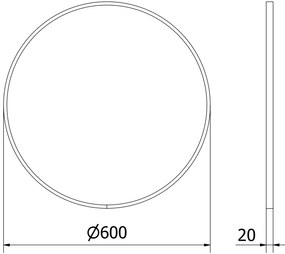 Mexen Loft, okrúhle kúpeľňové zrkadlo 60 cm, farba rámu biela, 9850-060-060-000-20