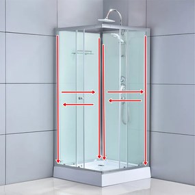 BPS-koupelny Sprchový box WSH308 90x90 biela mat