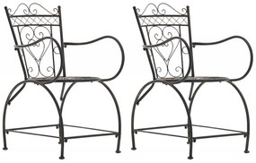 Kovová stolička Sheela s područkami (SET 2 ks) - Bronzová