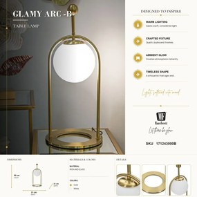 Stolná lampa Glamy Arc B 50 cm zlatá