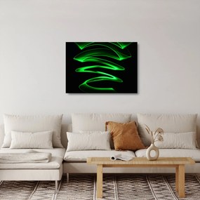Sklenený obraz - neónové vlny (70x50 cm)
