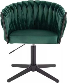 LuxuryForm DESIGN Stolička NORDEN VELUR na čiernom kríži - zelená