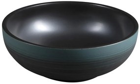 Sapho Sapho, PRIORI keramické umývadlo na dosku Ø 41cm, čierná/zelená, PI039