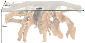 Konzolový regál ROOT 150 cm z teakového dreva
