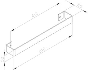 Sapho, MAGNIFICA držiak uterákov 456x74mm, leštená nerez, IRPA13