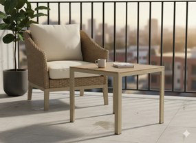 BEŽOVÝ HLINÍKOVÝ ZÁHRADNÝ STÔL 80 x 80 x 73 CM