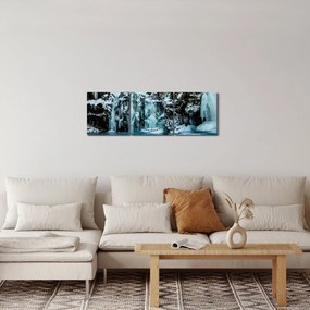 Obraz ľadovcov (s hodinami) (90x30 cm)