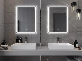 Mexen Zusa kúpeľňové zrkadlo s podsvietením 60 x 80 cm, LED 6000K, proti hmle - 9808-060-080-611-00
