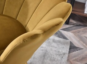 Jedálenská stolička SHELL zlatá + zlaté nožičky